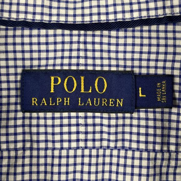 Ralph Lauren Button Up Shirt Men's Large Blue Plaid Preppy Causal Formal - Picture 4 of 7